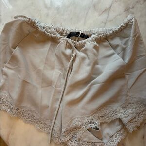 Zara lace cream shorts
